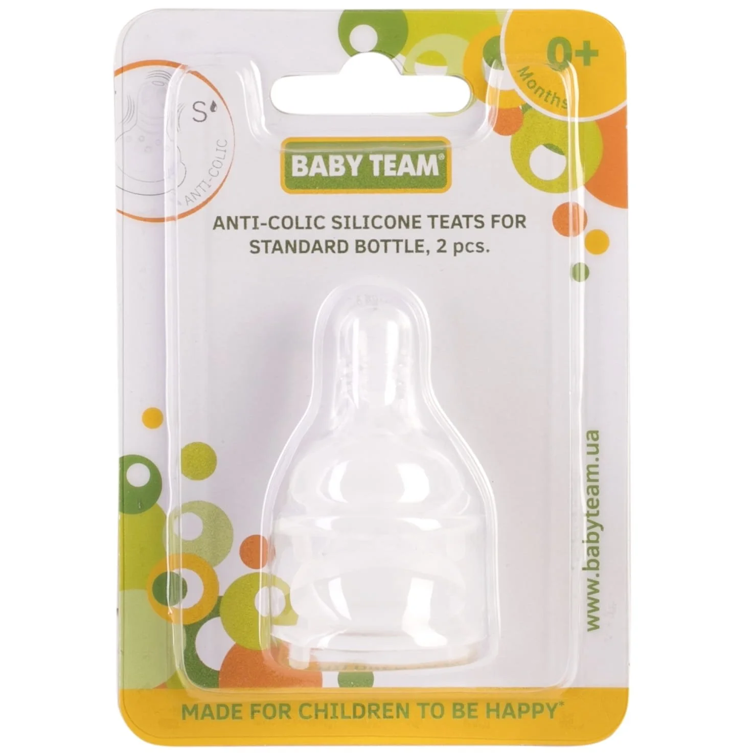 Соска силіконова Бебі Тім (Baby Team) антиколікова (арт. 2010), 2 шт.