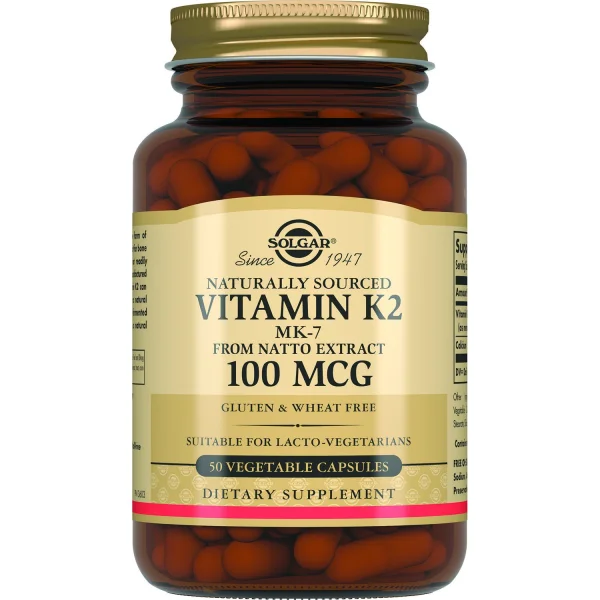 Солгар натуральний вітамін К2 капсули по 100 мкг, 50 шт.