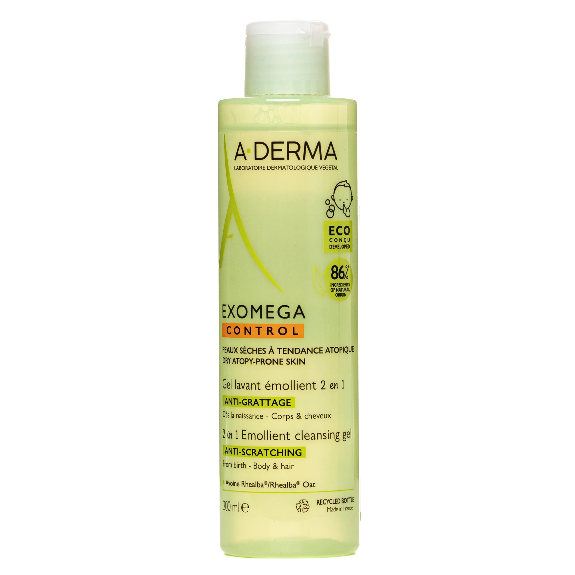 Гель для тіла A-Derma Exomega Control (А-дерма Екзомега Контрол) очищувальний 2в1, 200 мл