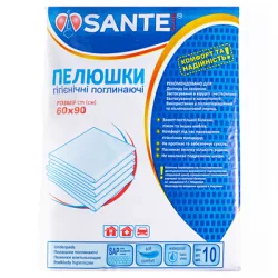 Пелюшки гігієнічні Sante Club (Санте Клаб) 60 x 90 см, 10 штук