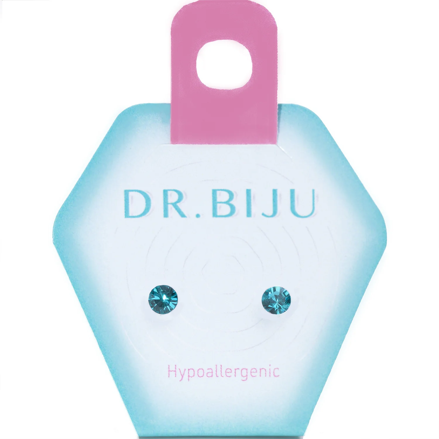 Сережки Доктор Біжю (Dr. Biju) Сіріус 4,0 мм Блакитний цирконій, 1 пара