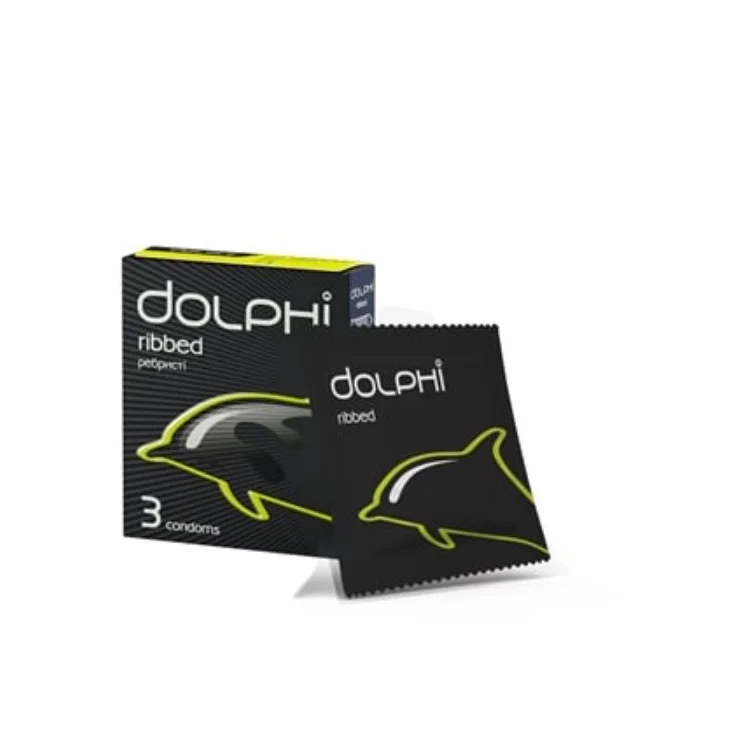 Презервативи Долфі (Dolphi) ребристі, 3 шт.