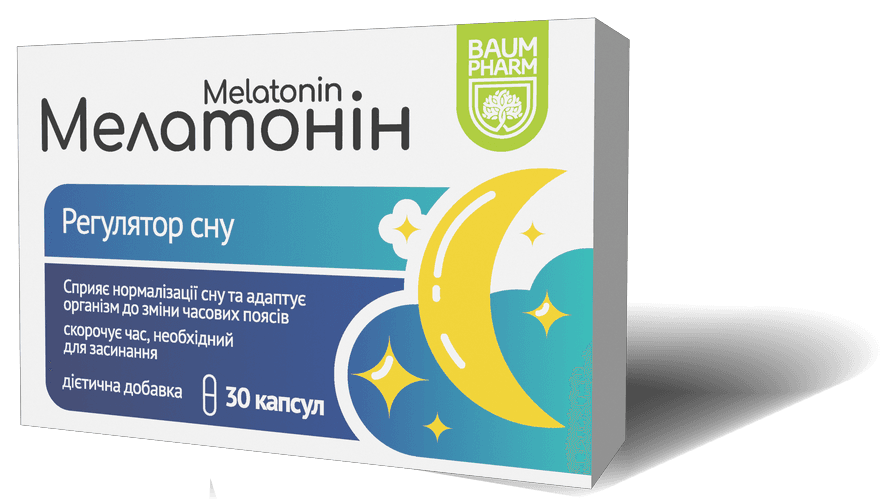 Мелатонін форте капсули по 5 мг, 30 шт. - Баум Фарм: інструкція, ціна ...