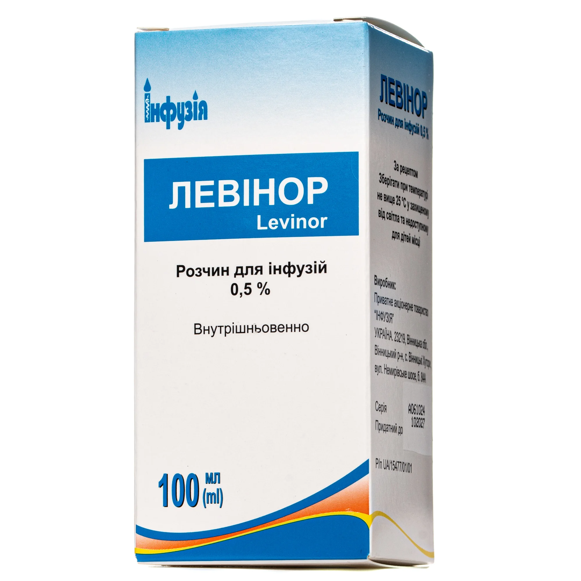 Левінор розчин для інфузій 0,5%, 100 мл