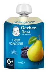 Фруктовое пюре Гербер (Gerber) зі смаком груші та чорнослива, 90 г