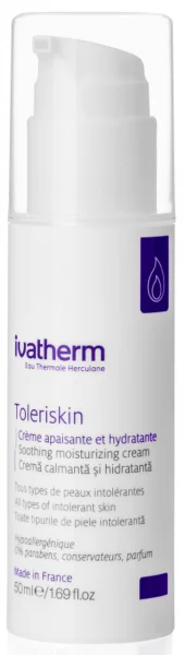 Крем для обличчя Ivatherm Toleskin (Іватерм Толескін) Заспокійливий, зволожуючий для всіх типів шкіри, 50 мл