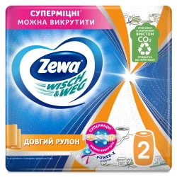 Полотенца бумажные Zewa (Зева) W&W с рисунком 2-слойные, 2 рулона