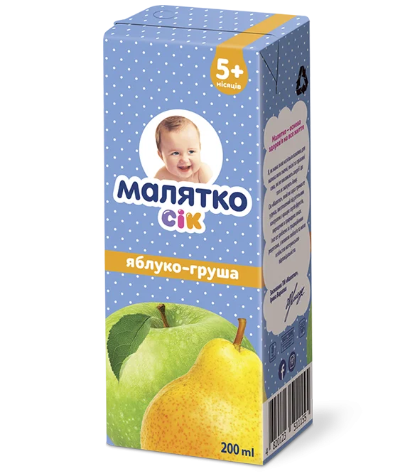 Малятко сік яблуко груша (тетра-пак), 200 мл