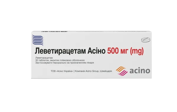 Леветирацетам Асіно таблетки по 500 мг, 30 шт.