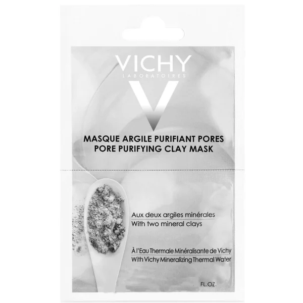 Маска для лица Vichy (Виши) минеральная с глиной для очищения пор кожи лица 6 мл, 2 шт.