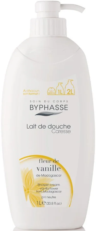 Крем-догляд для душа Byphasse (Біфас) квітки ванілі, 1000 мл