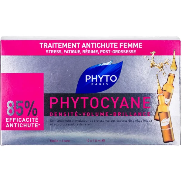 Средство против выпадения волос Фито (Phyto) Фитоциан по 7,5 мл в ампулах, 12 шт.