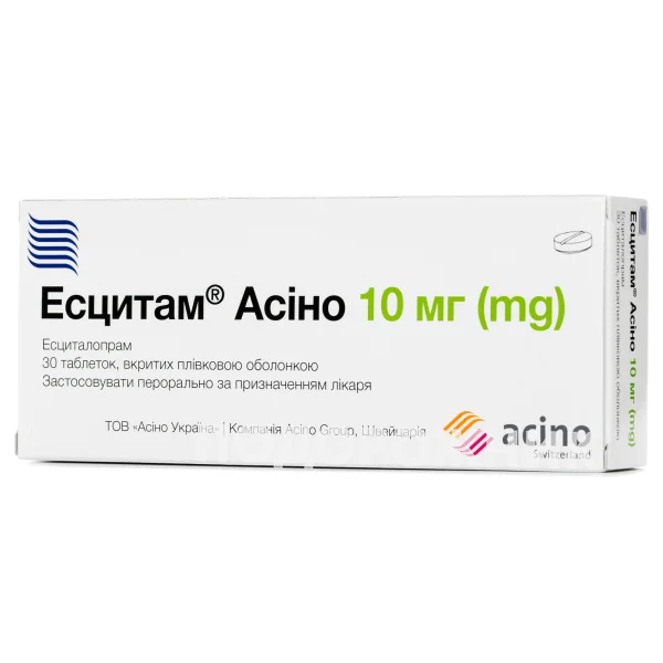 Эсцитам Асино таблетки по 10 мг, 30 шт.