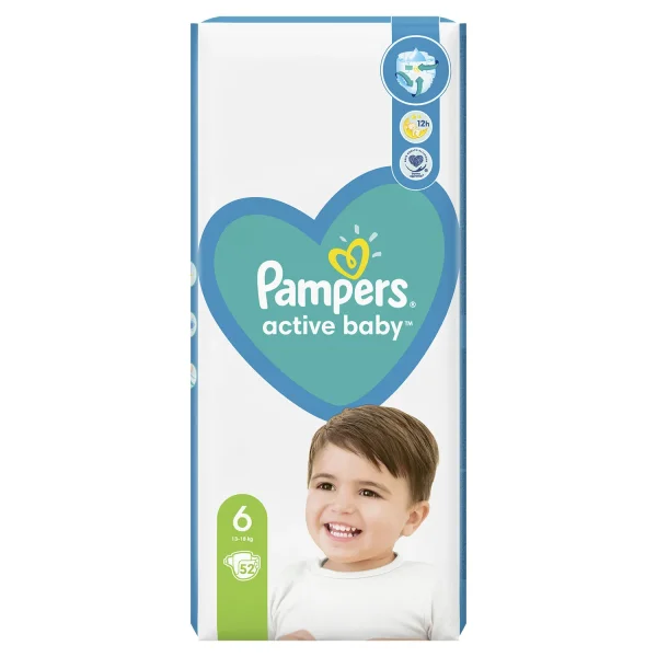 Подгузники Памперс Актив Бэби (Pampers Active Baby) от 13 до 18 кг, 52 шт.