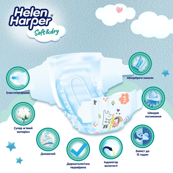 Підгузки Helen Harper (Хелен Харпер) Soft & Dry midi 6-10 кг