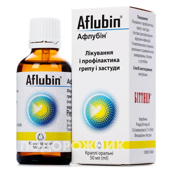 Афлубін краплі оральні для лікування і профілактики грипу і застуди, 50 мл