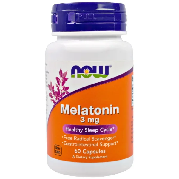 Мелатонин Нав (NOW) в капсулах по 3 мг, 60 шт.