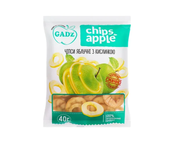 Яблучні чіпси Gadz (Гадз) з кислинкою, 40 г