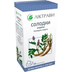 Солодки корені по 1,5 г у фільтр-пакетах, 20 шт.