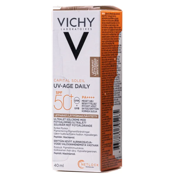 Сонцезахисний флюїд Vichy (Віши) Capital Soleil проти ознак фотостаріння шкіри з тонуючим пігментом SPF50+, 40 мл