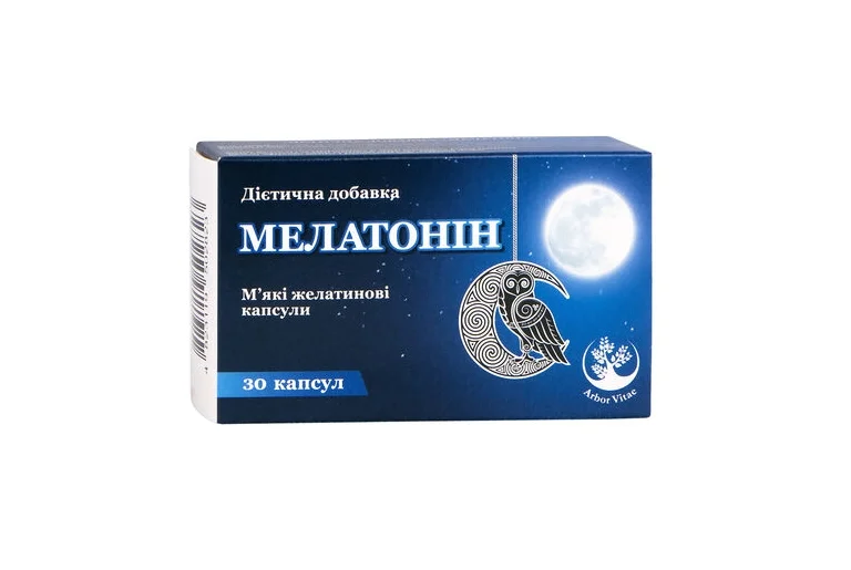 Мелатонін м’які желатинові капсули по 3 мг, 30 шт.