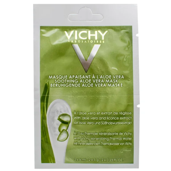 Маска для обличчя Віши (Vichy) заспокійлива з алое для схильної до сухості шкіри, по 6 мл у саше, 2 шт.