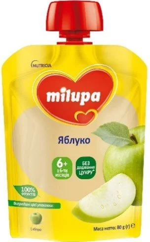 Милупа (Milupa) пюре яблоко, 80 г
