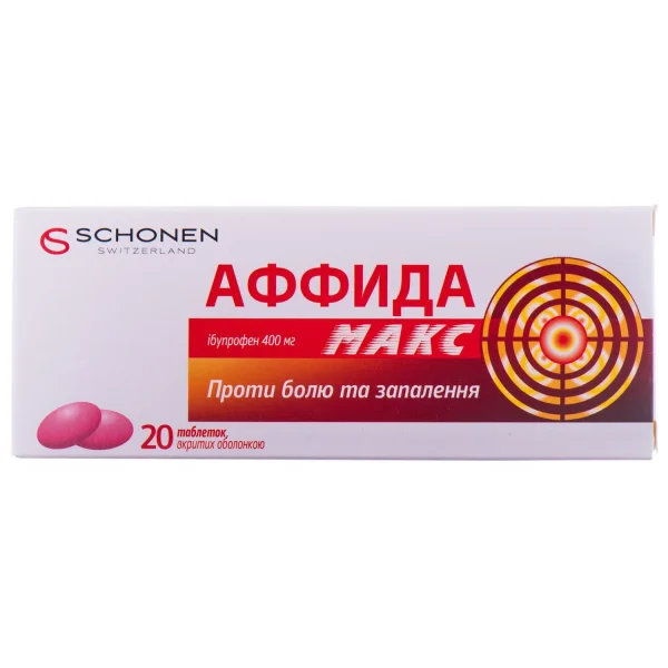 Аффіда Макс таблетки по 400 мг, 20 шт.