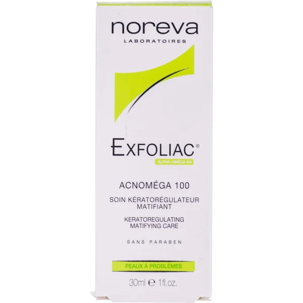 Крем для обличчя Noreva Exfoliac (Норева Ексфоліак )  Акномега для жирної, проблемної шкіри схильної до акне, 30 мл