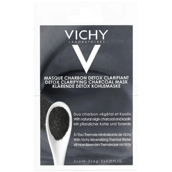 Маска-детокс для лица Vichy (Веши) с углем и каолином для глубокой очистки кожи по 6 мл, 2 шт.