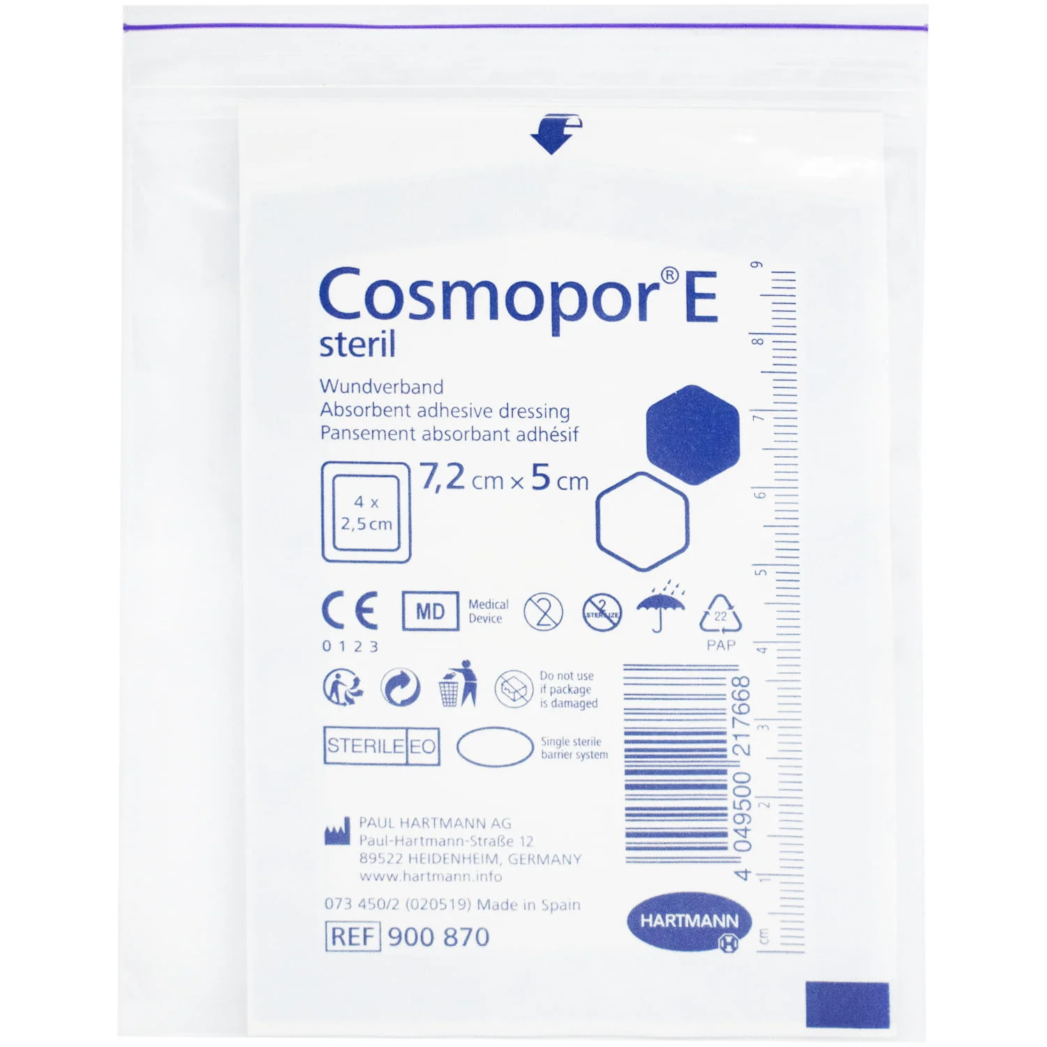 Повязка пластирна Cosmopor (Космопор) розмір 7,2 х 5 см, 1 шт.
