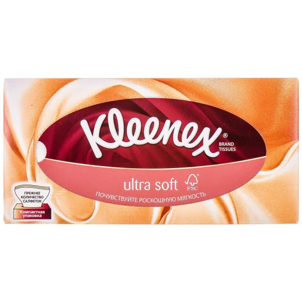 Серветки Клінекс (Kleenex) в боксі ультра софт, 56 шт.