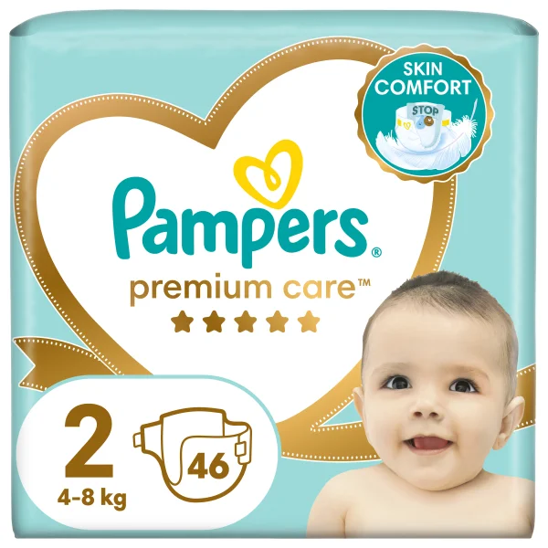 Подгузники для детей Памперс Премиум Мини (PAMPERS Premium Care Mini) 2 от 4 до 8 кг, 46 шт.