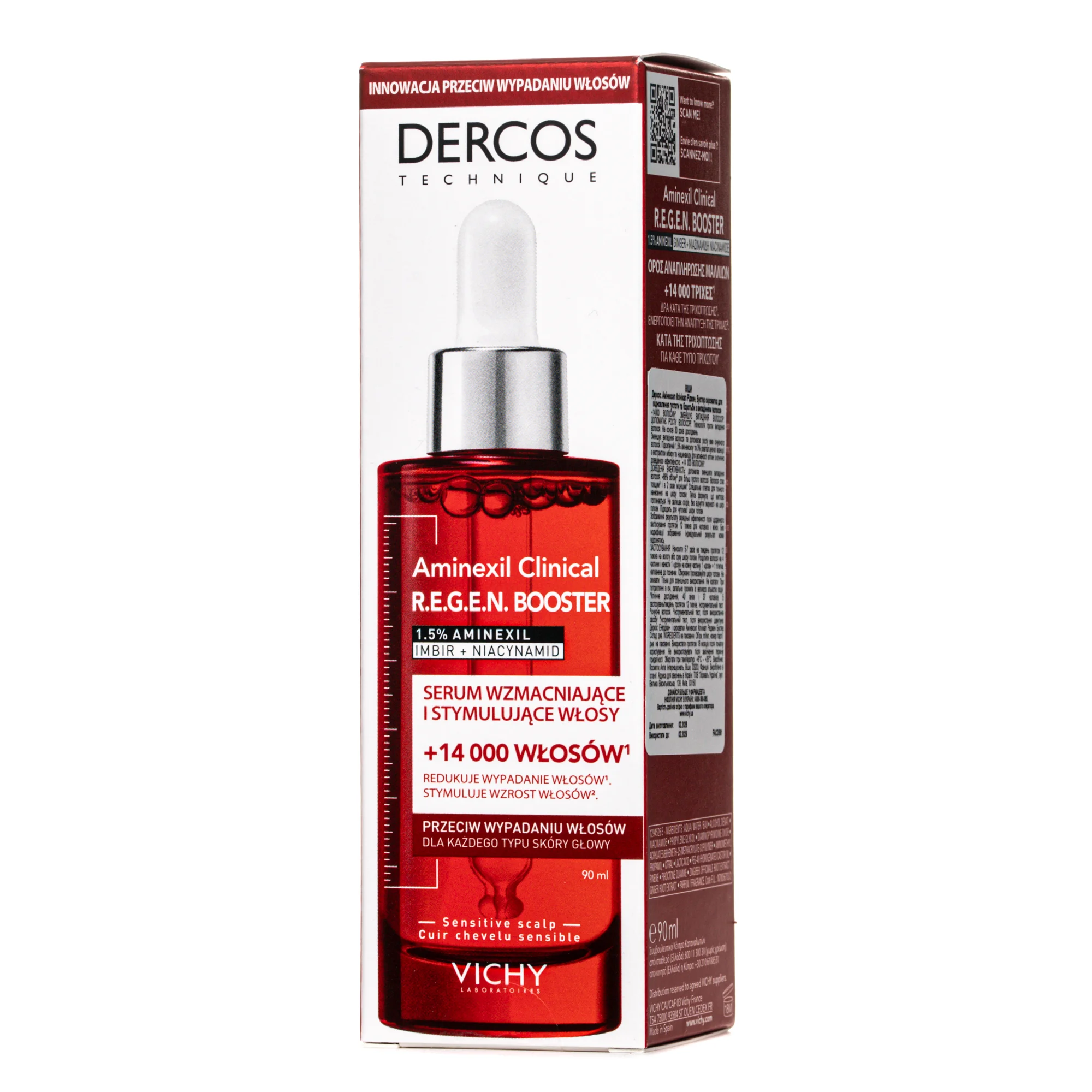 Сироватка-бустер для волосся Vichy (Віши) Dercos Aminexil Clinical Regen для густоти проти випадіння, 90 мл