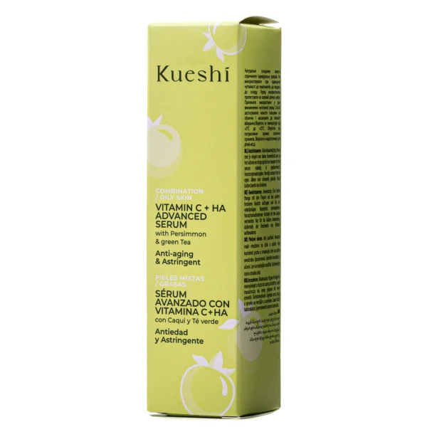 Сироватка для обличчя Kueshi (Куеші) для комбінованої та жирної шкіри з гіалуроновою кислотою та вітаміном С, 30 мл