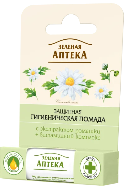 Помада гигиеническая Зеленая Аптека с экстрактом ромашки, 3,6 г