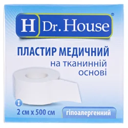 Пластир медичний Dr. House (Др. Хаус) на тканинній основі, 2 см х 250 см, 1 шт.