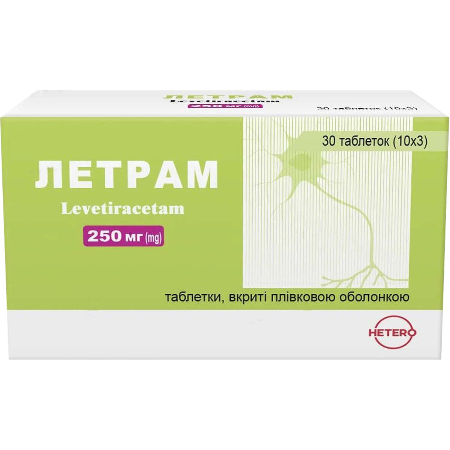 Летрам таблетки по 250 мг, 30 шт.