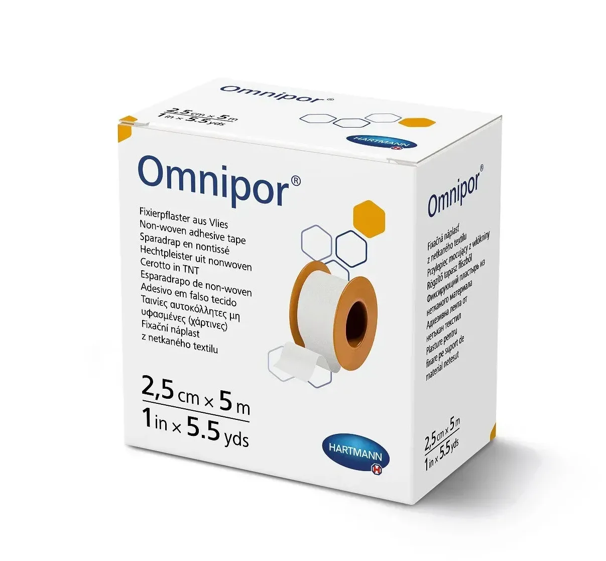 Пластир Omnipor (Омніпор) фіксуючий з нетканого матеріалу 2,5 см х 5 м, 1 шт.