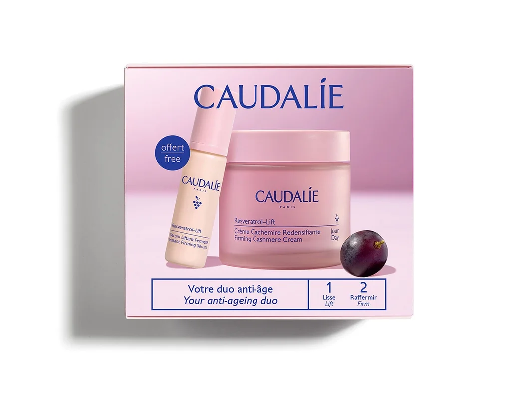 Набір Caudalie (Кодалі) Resveratrol-Lift Cashmere Set 2025 (Крем Кашемір 50 мл + Сироватка 10 мл), 1 шт.