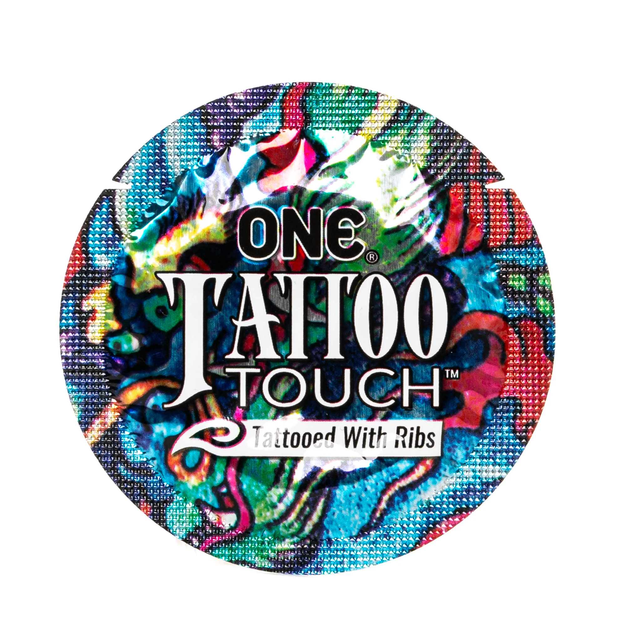 Презерватив One (Ван) Тату Тач з текстурним малюнком червоний, 1 шт.