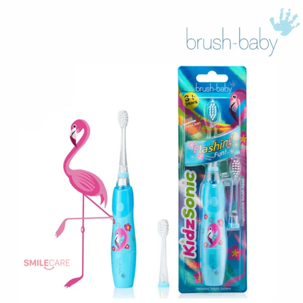 Зубна щітка електрична дитяча Brush Baby (Браш Бебі) КідсСонік фламінго, 1 шт.