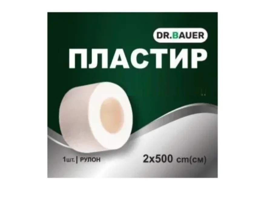 Пластир Dr. Bauer (Др. Баєр) полімерна основа, котушка, 2 х 500 см, 1 шт.