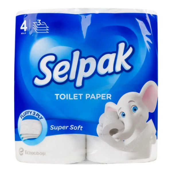 Туалетная бумага Selpak (Селпак) белая, 4 шт.