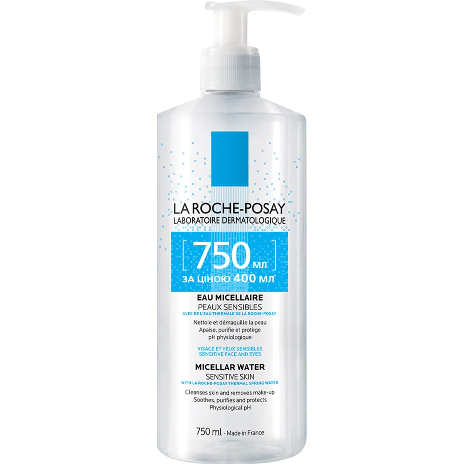 Міцелярний розчин La Roche-Posay (Ля Рош-Позе) для чутливої шкіри обличчя, 750 мл