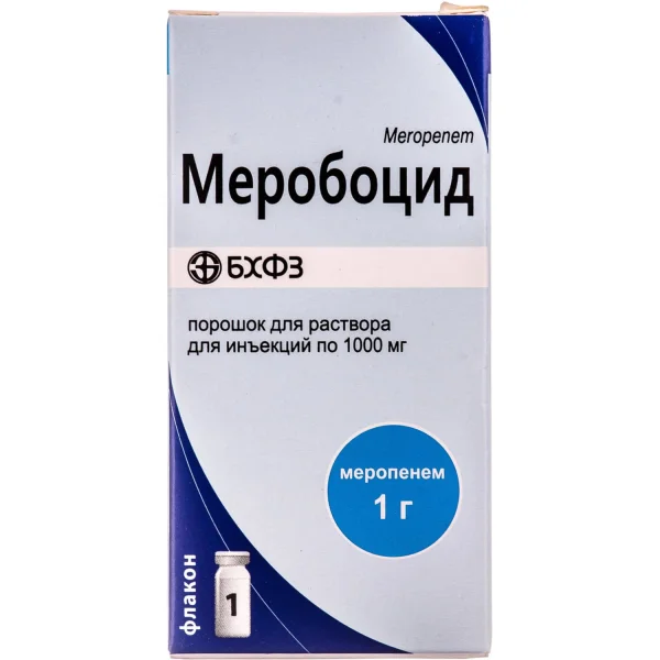 Меробоцид порошок для раствора для инъекций 1000 мг, 1 шт.