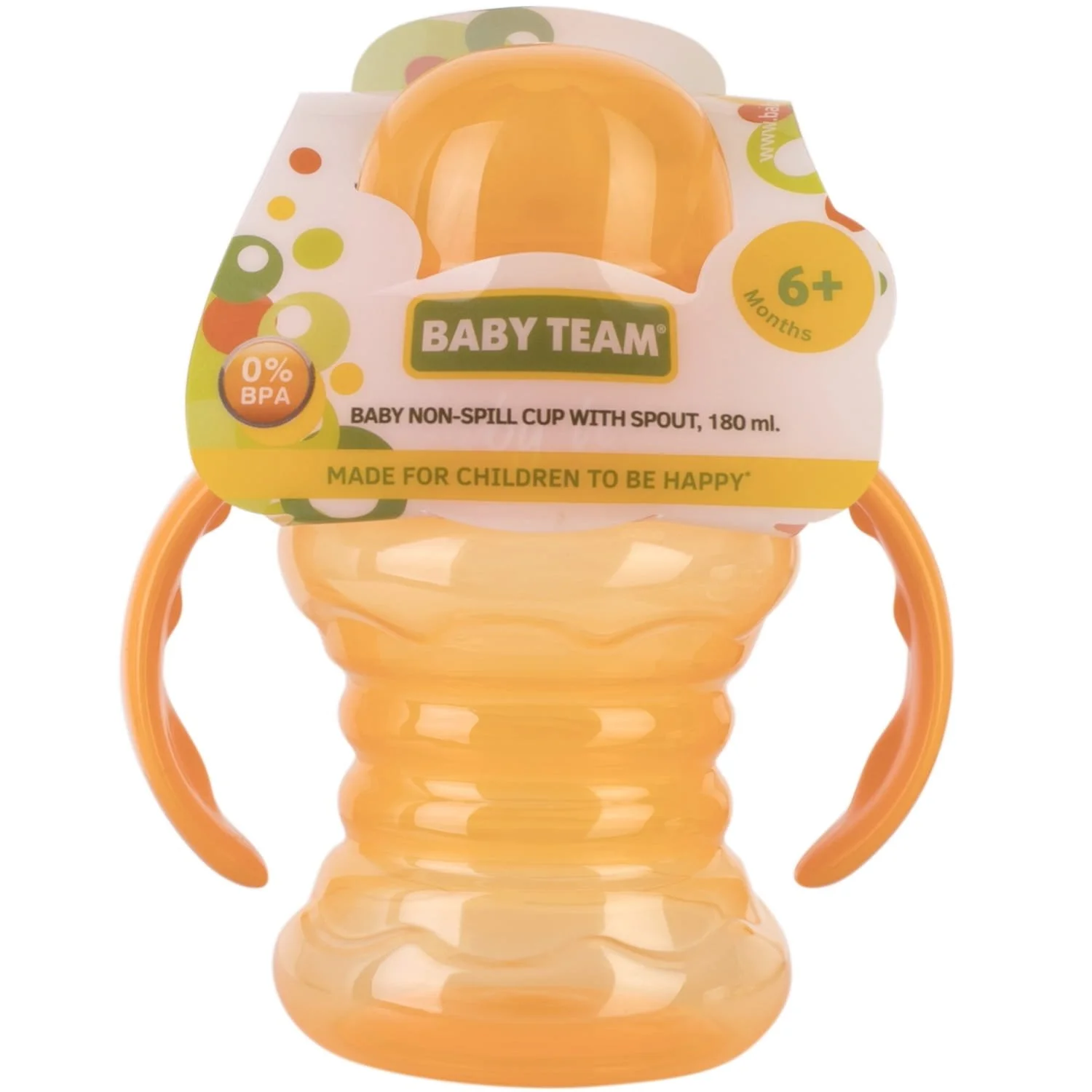 Поїльник-непроливайка Бебі Тім (Baby Team) арт. 5022, зі спаутом, від 6 місяців, 180 мл