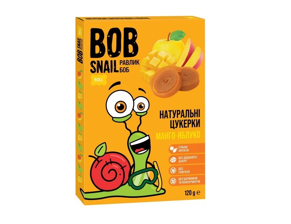 Цукерки Bob Snail (Равлик Боб) яблуко-манго, 120 г
