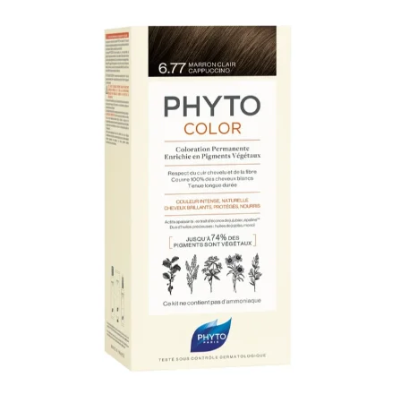 Крем-фарба для волосся Фіто (Phyto) Фітоколор тон 6.77 світло-каштановий капучіно (Р10010)