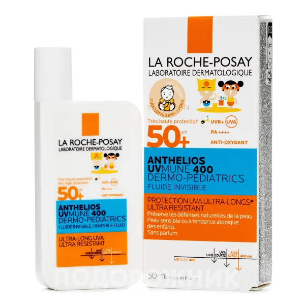 Солнцезащитный флюид для лица La Roche Posay (У Рош Антгелиос) Anthelios UVM 400 Dermo-Pediatrics для чувствительной кожи SPF50, 50 мл